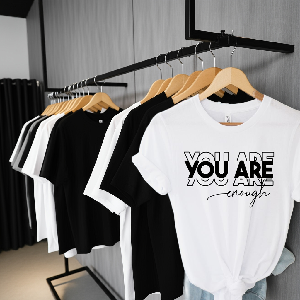 You are enough ladies' slogan T-shirt